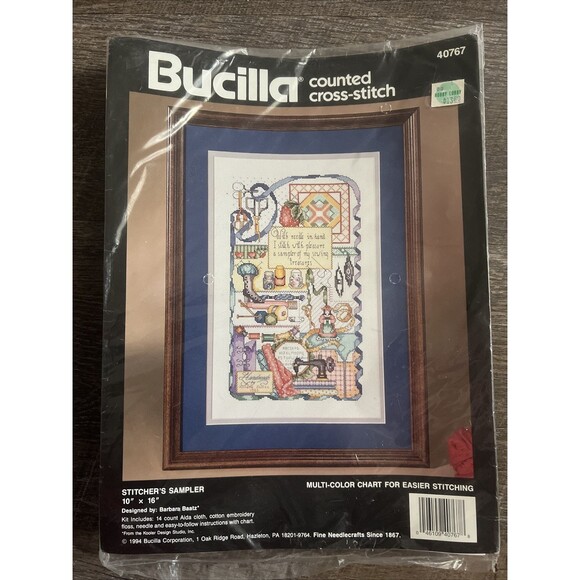 Bucilla Counted Cross Stitch Kit 10x16 STITCHERS SAMPLER #40767 Vintage Sewing - Picture 1 of 4